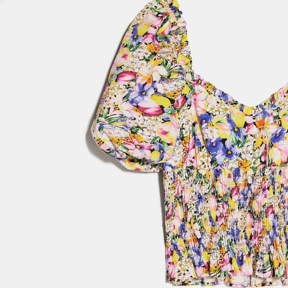 Zara Tops Zara Floral Printed Topmulticolored2767253 Poshmark